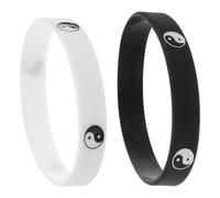 CLISPEED 2 pezzi Braccialetti in Silicone Tai Chi con Design Yin Yang Fasce Sportive Morbide e Resistenti per Uomo e Donna Polsini per Danza Hip Hop e Attività Fisica