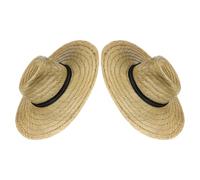 CLISPEED 2 Pezzi Cappello di Paglia a Larga Uomo l 58-60cm Western | Protezione Uv, Traspirante e Aderente, per Spiaggia e Vacanza, Colore