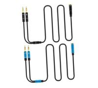 CLISPEED 2 pezzi Cavo Splitter Audio Jack Maschio Doppio Femmina in Alluminio per Separare Microfono e Cuffie Compatibile con Telefono e Resistente e Anti-graffio