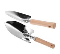 CLISPEED 2 Pezzi Cazzuola Manuale da Giardinaggio in Acciaio Inossidabile Set Manico in Legno per Trapiantare Diserbare e Lavori Nel Giardino Domestico