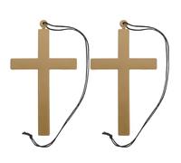 CLISPEED 2 Pezzi Collana con Ciondolo a Croce per Sacerdote, Accessorio per Suora, Grande Croce per Eventi Religiosi