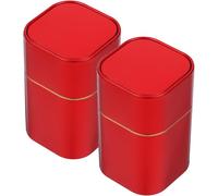 CLISPEED 2 Pezzi Contenitori Ermetici in Latta per tè e Caramelle da Barattoli in Lamiera Robusta con Coperchio per Cucina Casa e Bar Facile da Pulire e Resistente