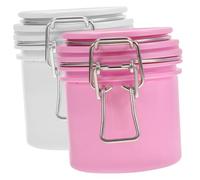 CLISPEED 2 pezzi Contenitori per Colla Ciglia Vasetti Salva Colla Impermeabili e Sigillati Resistenti e Compatti per Conservazione Ciglia Finte Bianco e Rosa per Extension e Trucco