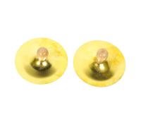 CLISPEED 2 pezzi Cymbali in Rame per Dita da Danza del Ventre Piccola con Manici in Legno Strumento Musicale Sicuro e Durevole Facile da Usare per Spettacoli