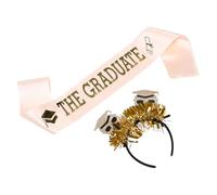 CLISPEED 2 Pezzi Fascia per Laurea Nera in Plastica e Tessuto Design Unico e Comodo, Accessorio Versatile per Feste di Danza e Foto Durante la Stagione di Laurea