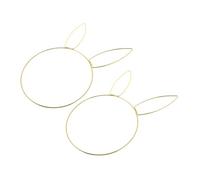 CLISPEED 2 Pezzi Ghirlanda Testa Coniglio in Ferro Oro, Telaio Circolare Robusto e Versatile per Decorazioni Pasquali, per Porte e Artigianato Fai da Te