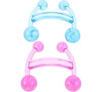 CLISPEED 2 pezzi Massaggiatore Manuale Piccolo per Schiena e Corpo con Nodi Massaggianti Strumento Pratico e Sicuro per Relax Muscolare Casa Colori Pastello