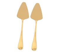 CLISPEED 2 pezzi Paletta per Torta e Acciaio Inossidabile Spatola Multifunzionale con Seghettata per Taglio Pulito Utensile Ergonomico e Facile da Colore Oro
