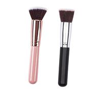 CLISPEED 2 pezzi Pennelli Professionali con in Legno per Fondotinta e Setole Densamente Sintetiche per e Rosa Portatili e Resistenti