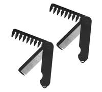 CLISPEED 2 Pezzi Pettini Pieghevoli Portatili Neri per Styling Chioma da Viaggio Denti Larghi e Fini per Uso Quotidiano Uomo Donna