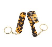 CLISPEED 2 pezzi Portachiavi Pettine Mini Animalier in Acetato Portatili per Capelli Ricci e Lisci Pettine da Barbiere Tascabile per Donna Accessorio Viaggio Elegante e Resistente