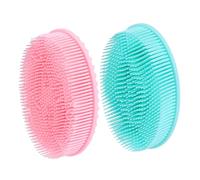 CLISPEED 2 pezzi Spazzole Bagno Silicone per Esfoliazione e Massaggio Antibatteriche e Facili per Viaggi e Palestra Colore Casuale Colore Casuale