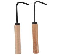 CLISPEED 2 Pezzi Strumento per Giardinaggio Estirpatore con Gancio Singolo Ergonomico Legno e per Rimozione Erbacce e Allentamento Utensile Pratico e Resistente per e Colore Colore