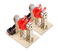 CLISPEED 2 Set Generatore Eolico Portatile per Kit Educativo Esperimenti Scientifici per Apprendere Elettricità per Attività Didattiche e Creatività Infantile
