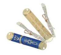 CLISPEED 2 Set Mezuzah in Metallo con Pergamena per Esterna Decorazione Religiosa Ebraica con Custodia Benedetta Regalo per Inaugurazione o Festa