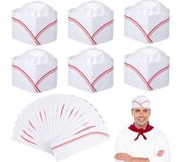 CLISPEED 20 Cappelli da Chef di Carta USA e Getta, Regolabili, per Catering, Adulti, Cappelli da Chef Elastici, per Uomini e Donne, Cucina, Ristorante