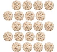 CLISPEED 20 Palline di Vimini in Rattan Naturale per Progetti Artigianali, Riempitivi per Vasi e Decorazioni da Tavolo per Ambienti Interni