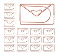 CLISPEED 20 pezzi Graffette in Metallo Forma di Busta Clip Creative per Carta e Segnalibri Fermagli Resistenti per Ufficio e Studio Colore Rosa Oro Grande per Organizzazione Documenti e