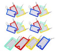 CLISPEED 20 pezzi Portachiavi con Targhette Numerate in Plastica Colorate Giallo Blu Etichette Scrivibili per Chiavi Valigie e Ufficio per Organizzazione e Prevenzione Smarrimenti