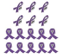 CLISPEED 20 Spille a Nastro Smaltate Viola per Eventi di Beneficenza, Spille da Donna Multifunzionali per Zaini, Cappelli e Abbigliamento, Accessori per Raccolta Fondi e Sensibilizzazione