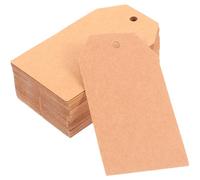 CLISPEED 200 Pezzi Etichette Vuote Vintage in Carta Kraft 7x4cm Foro Preforato, Tag Sospesi Doppio Lato per Etichette Regalo, Cartellini Prezzi e Progetti Fai da Te Artigianali