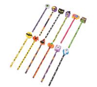 CLISPEED 24 Pezzi Matite da Disegno per Gomma, Matite in Legno Stile Misto, Facili da Temperare, per Scrivere e Disegnare a Scuola, Halloween Pencils Colore Colore Casuale Stili multipli