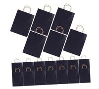 CLISPEED 25 pezzi Sacchetti di Carta Kraft Neri con Manico Resistente Buste Regalo Eleganti per Caramelle Shopping e Confezioni Regalo