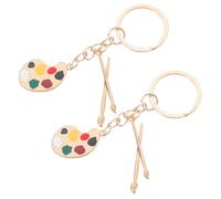CLISPEED 2pezzi Portachiavi Mini Zaino in Lega Di Colore Portachiavi Alla Moda Fatti Mano Forma Di Tavolozza Artista Modello