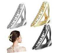 CLISPEED 3 pezzi Clip in Metallo Grigio Oro per Spessi Resistente e Fermaglio Sicuro Moda per Donne e Ragazze
