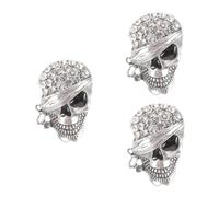 CLISPEED 3 Pezzi Spilla Teschio Punk con Argentata Spilla Bavero Unisex per Halloween e Cosplay Decorazione Distintiva