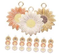 CLISPEED 30 Pezzi Ciondoli Portachiavi e Ciondoli per Orecchini a Forma di Girasole Colorati, Accessori Fai da Te per Gioielli Artigianali, Decorazioni Leggere e Resistenti per Creazioni