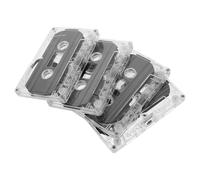CLISPEED 4 Cassette Vuote Nastro a Ridotto Rumore da 30 Minuti con Custodia Trasparente Rigida Mini Cassette Portatili per Registrazioni Musicali e Voci per Feste, Didattica e Uso