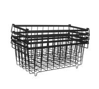 CLISPEED 4 Pezzi Cestini Portaoggetti Per Congelatore Pozzetto Contenitori Organizer Per Congelatore Cestini in Ferro Con Manici Per Alimenti Verdure Frutta Organizzazione Della Cucina