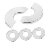 CLISPEED 4 pezzi Copertura per Tubi in Acciaio Inossidabile Rosone Decorativo per Foro Rubinetto e Condizionatore Placca Parete per Copertura Tubo Installazione Rapida Senza Attrezzi