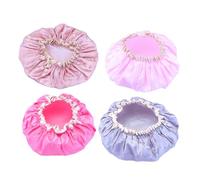 CLISPEED 4 pezzi Cuffia Doccia in Satin Doppio per Protezione per Bagno e Trattamenti Accessorio per Casa e Salone