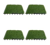 CLISPEED 4 Pezzi Mattonelle Prato Sintetico Esterno Erbetta Artificiale Resistente Alta Temperatura Pavimentazione Giardino Facile Manutenzione Antiscivolo per Decorazioni Balconi e Spazi
