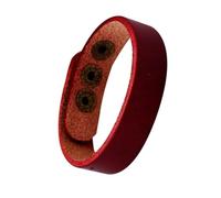 CLISPEED 4pezzi Braccialetto in Pelle Di Mucca Da Catena Da Polso Semplice e Liscia Unisex Per Studenti e Amanti Colore Rosso Scuro Misura