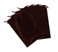 CLISPEED 5 Pezzi Sacchetti Regalo con Coulisse in Marrone per Gioielli Make-up e Accessori Borse Portaoggetti per e Viaggio