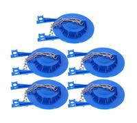 CLISPEED 5 Pezzi Valvola di Scarico per Cassetta Wc con Catena in Acciaio Inox Flapper Anti-perdita in Silicone e Pp Blu per Serbatoio e Tazza Wc in Casa