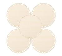 CLISPEED 5 Pezzi Wood Base For Crochet Basket Fondo Legno Beige 15cm Fondo Robusto per Borsa per Fai da Te e Decorazioni