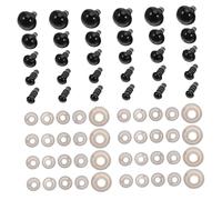 CLISPEED 500 Pezzi Occhi Sicurezza Plastica per Giocattoli Completo con Rondelle per Fissaggio Sicuro Occhi Varie per Animali Peluche e Progetti DIY