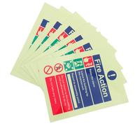 CLISPEED 6 Adesivi Avviso Intervento Antincendio in Vinile Luminoso 15X20 CM Impermeabili Adesivi Sicurezza Antincendio per Ufficio Hotel Scuola e Magazzino Istruzioni Emergenza e