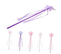 CLISPEED 6 pezzi Bacchette Incantate a Forma di per Bambine Accessori Cosplay Principessa per Feste di Compleanno Halloween e Natale Colori Bianco Rosa