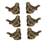 CLISPEED 6 Pezzi Figurine Uccelli in Ottone Vintage Forma Sculture Decorazioni da con Finitura Anticata per e Mensole