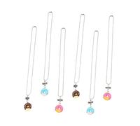 CLISPEED 6pezzi Collane Amicizia in Plastica Con Pendente Ciambella Colorata Regalo Amiche Bambine Collana Friends e Portatile Per Friend Forever