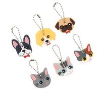 CLISPEED 6Pezzi Copri Chiavi in Animato Identificatori Chiavi Colorati in Plastica Morbida Protezione e Organizzazione delle Chiavi