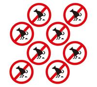 CLISPEED 8 Pezzi Adesivi Rotondi in Pvc Segnale Divieto per Cani, Effetto Avvertimento per Giardino e Parco, Adesivi Divertenti per Vietare Feci