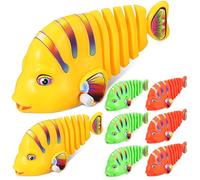 CLISPEED 8 Pezzi Giocattoli da Bagno Pesci a Carica, Robot Che Nuota in Plastica Multicolore, Pesce Simulazione Oscillante, Gioco Acqua Vasca Piscina Colore Casuale