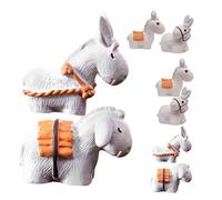 CLISPEED 8 pezzi Miniature Donkey Figurines in Resin Rustic Farm Scene Decor For DIY Moss Landscape Small Cute Animal Statues For Dollhouse And Garden Accents