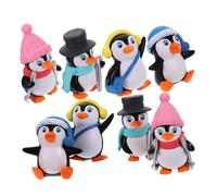 CLISPEED 8 pezzi Pinguino Sciatore Portachiavi DIY Ornamento per Bonsai e Micro Paesaggio Decorazione Giardino Materiale Durevole e Sicuro Stile Casual Variabile